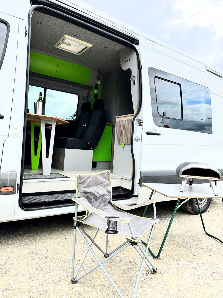 LWB - 5 berth Mercedes-Benz campervan with garage and canopy